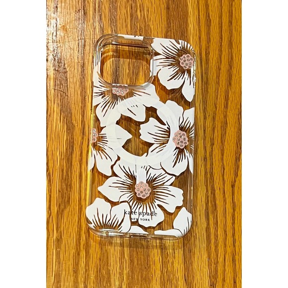 Kate Spade New York Protective Case iPhone 14 ProMax Floral Pink Rhinestone NEW - Picture 7 of 7